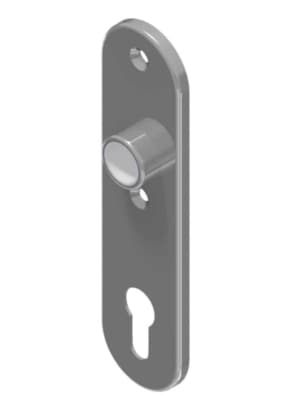 Short plate with cylinder hole in brass / stainless steel (304) distancing 75mm for rim locks | GSV-No. 6643 Z / 2