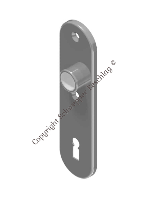 Short plate with key hole in brass / stainless steel (304) distancing 75mm for rim locks | GSV-Nr. 6643 / 2
