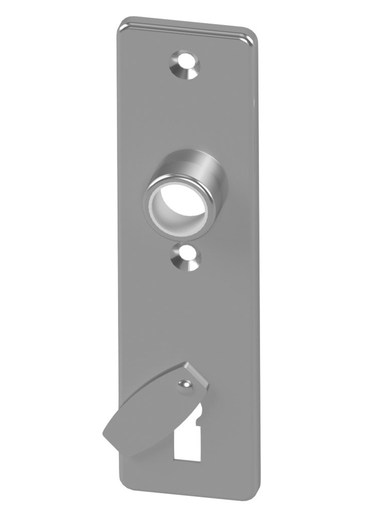Short door plate with key hole and cover for screws distancing 75mm Brass | GSV-No. 6645 A / 2