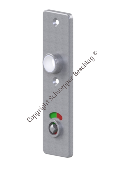 WC-short plate square with red/green indicator for rim toilet door locks Brass / Stianless steel | GSV-No. 6645 WCR / 2