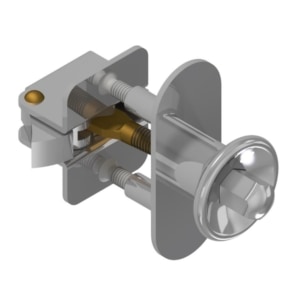 Cabinet latch with push-button Brass | GSV-No. 3518