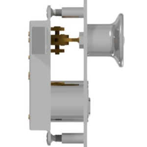 Cabinet lock with push button and cylinder in Brass | GSV-No. 6039 Z