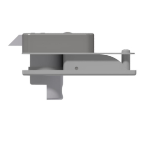 Cabinet latch lock with push-button knob Aluminium-Stainless steel | GSV-No. 5847