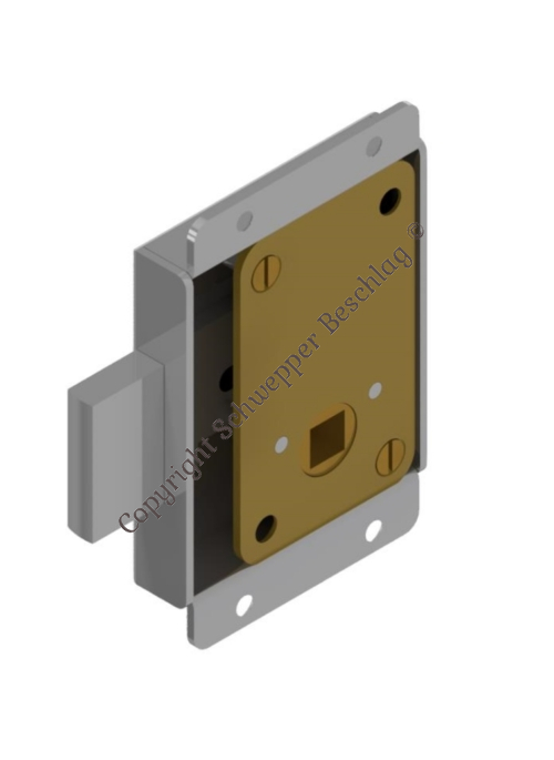 Cabinet lock with protruding bolt without thumbturn trimset 30mm backset Brass | GSV-No. 5671 O.B.