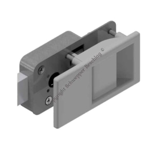 Cabinet latch lock to be opened from the backside Aluminium-Stainless steel Brass | 5846 S