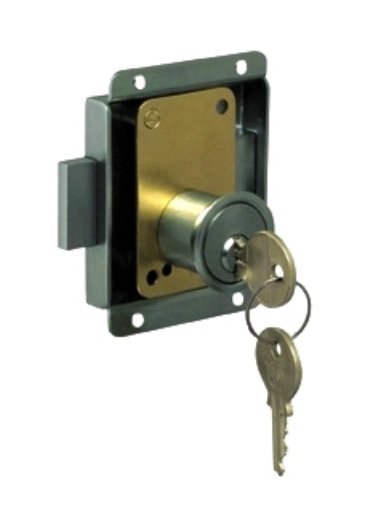 Cabinet lock with cylinder and double sided deadbolt door Brass | GSV-No. 3273 Z