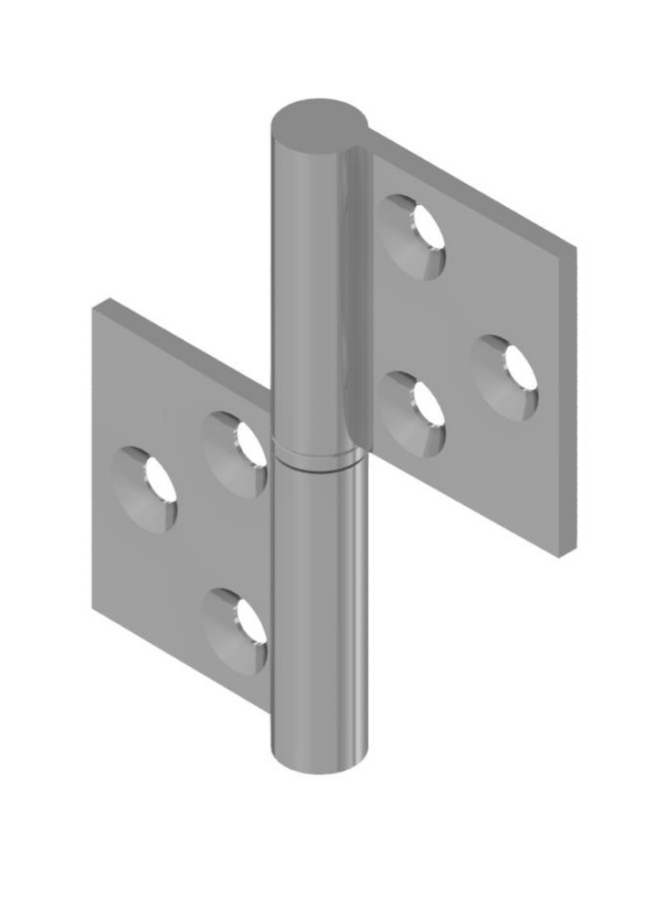 Loose joint door hinge with square ends 100 x 86mm Brass | GSV-No. 3617