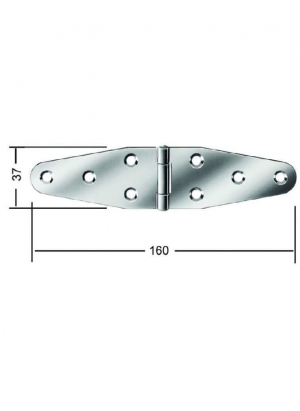 Flap hinge rolled Stainless steel | GSV-No. 8047