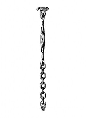 Chair lashing with chain in lengths 275-455mm Brass | GSV-No. 3496
