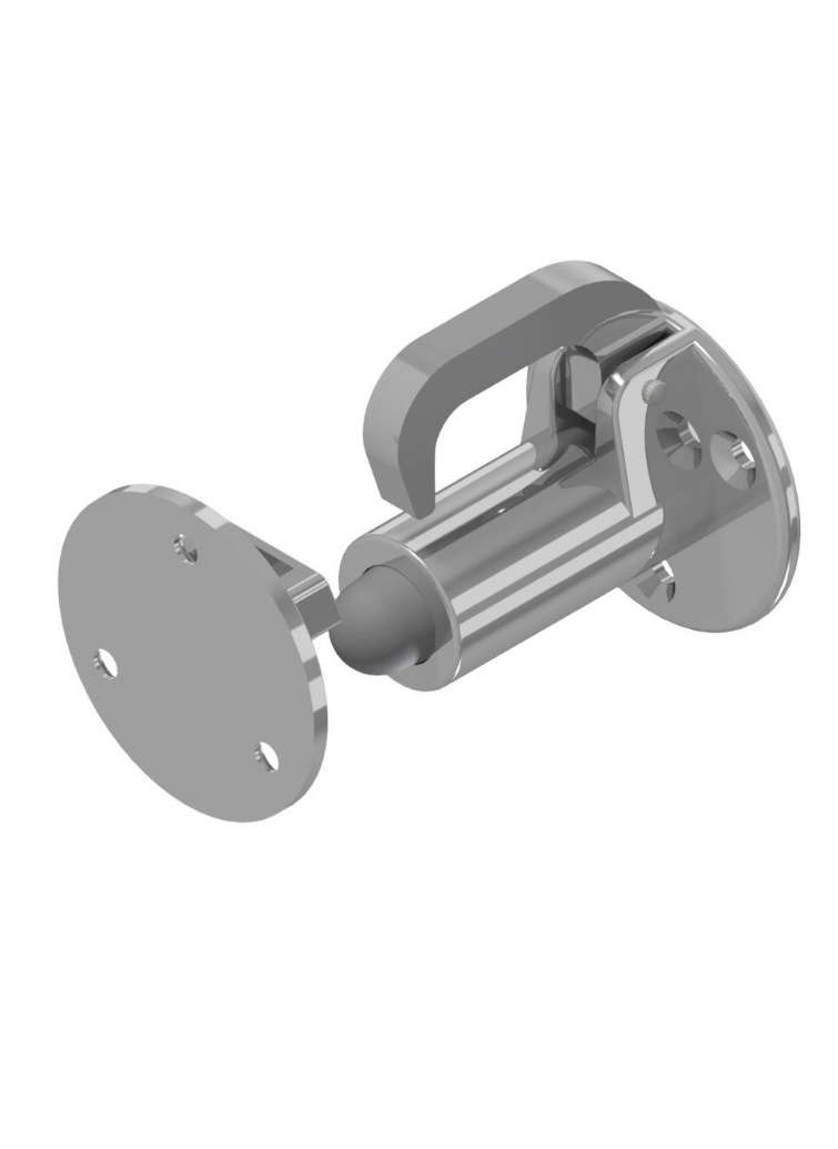 Door stop with downwards spring loaded catch 74mm Brass | GSV-No. 236 FHU