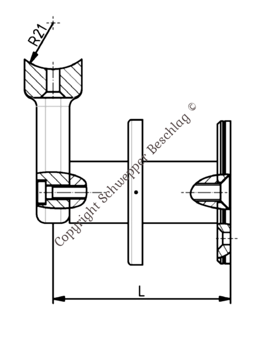 Handrail support Aluminium for screws | GSV-No. 2023