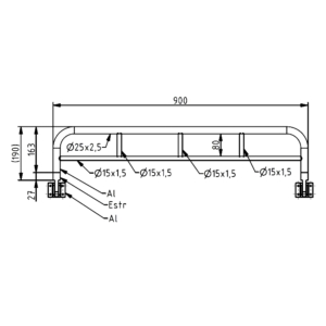 Bunk rail 900 x 190mm retractable Aluminium | GSV-No. 4414