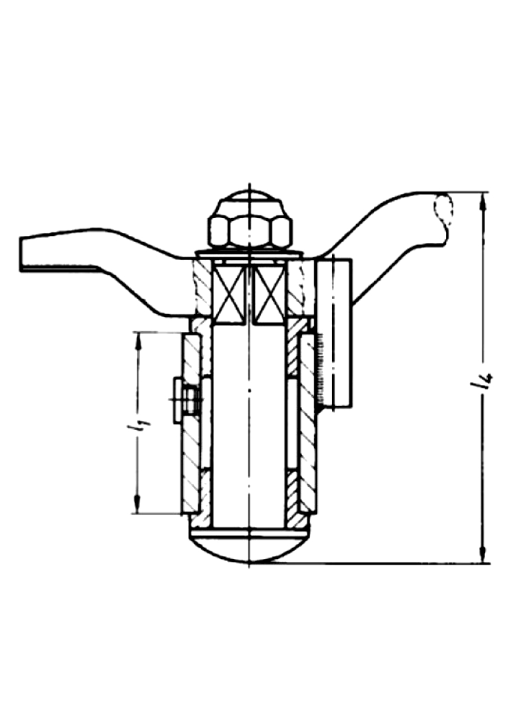 Vorreiberverschluss mit Griff und Flachkopf 73 / 93mm Stahl | GSV-Nr. 104 C