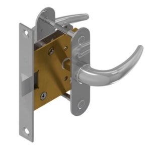 Mortise latch with handles and 2 plates left and right hand usable for door thickness 28-36 mm Brass | GSV-No. 3269