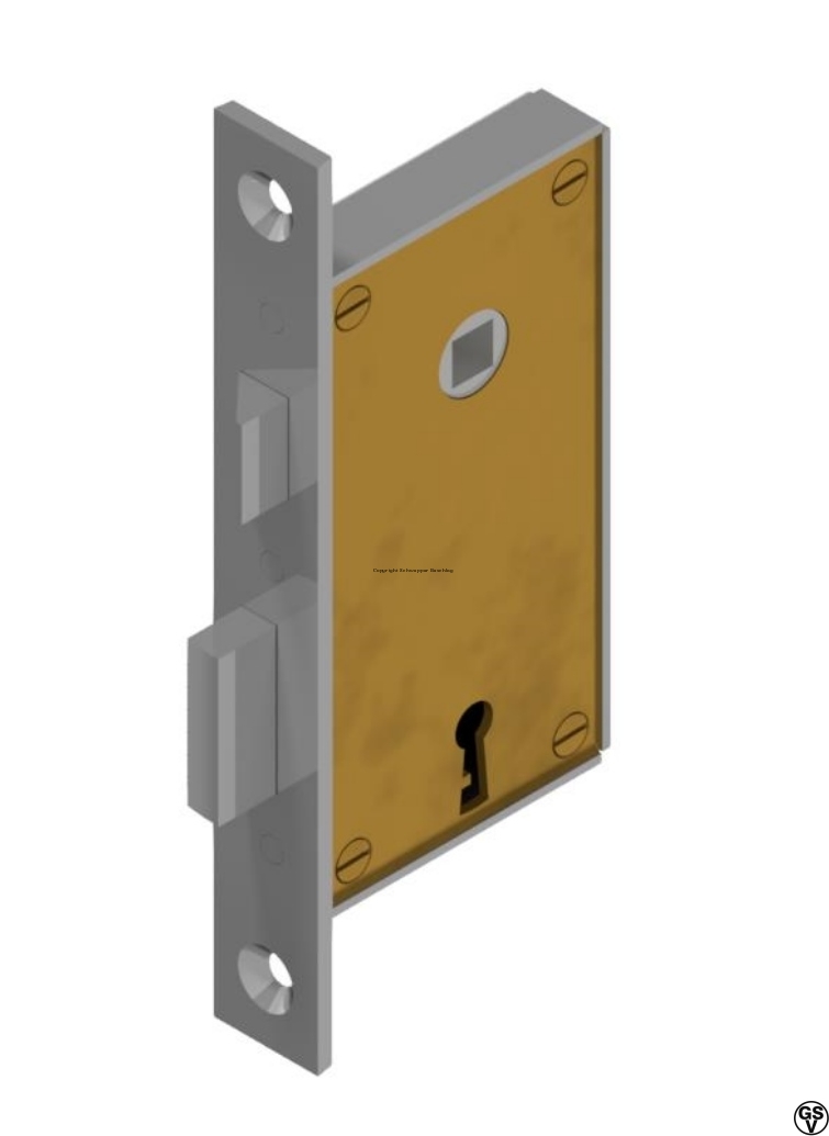 Mortise lock for bit key Brass | GSV-No. 968