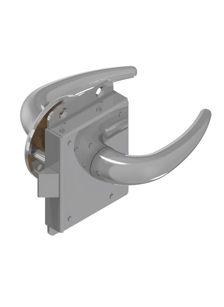 Rim latch with handles and 1 rose left and right hand usable for door thickness 18 - 25 mm Brass | GSV-No. 3928 F