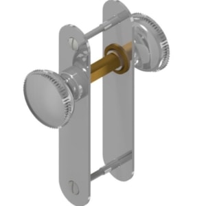 Knob handles with 2 plates for 968 F Brass | GSV-No. 1968 FK