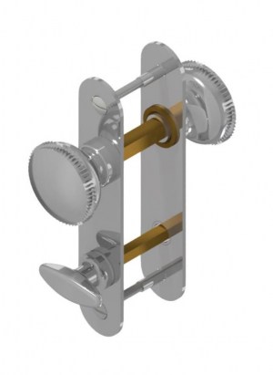 Knob handles with 2 plates for 968 WC Brass | GSV-No. 1968 WCK
