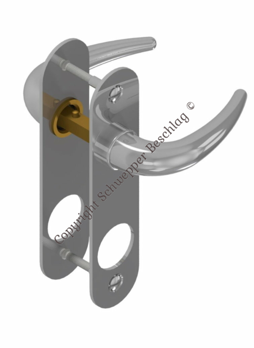 Handles with 2 plates for 968 Z / ZK Brass | GSV-No. 5968Z