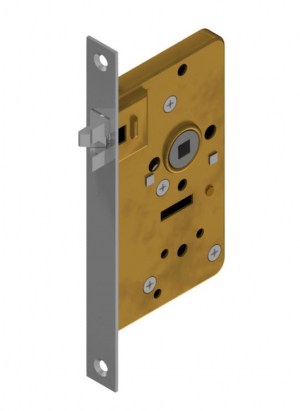 Mortise latch lock with antivibration latch backset 40 / 50mm distancing 60mm with horizontal through holes Brass | GSV-No. 4040 FK