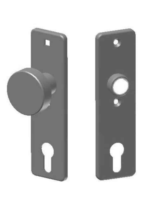 Handles and plates with fixed knob for piracy protect