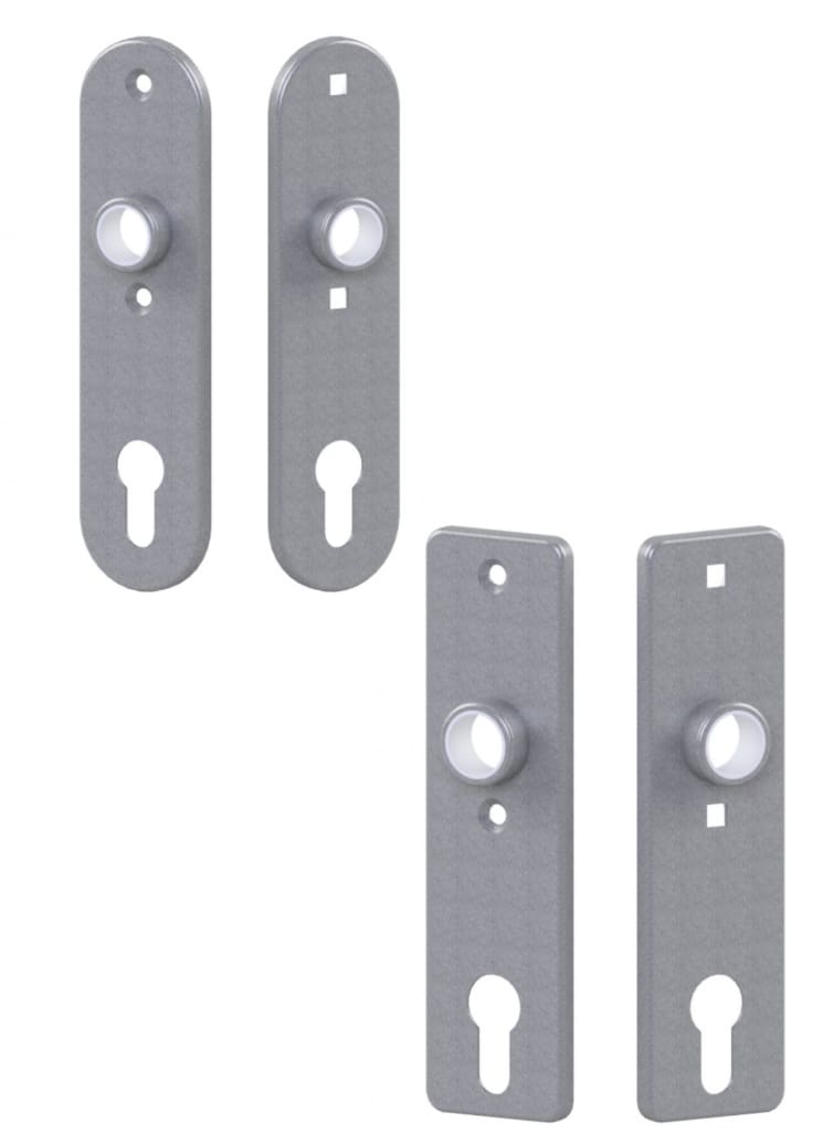 Short door plates stainless steel distancing 75mm