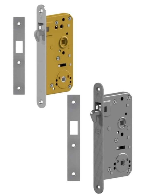 Mortise WC-lock brass and stainless steel with hardware